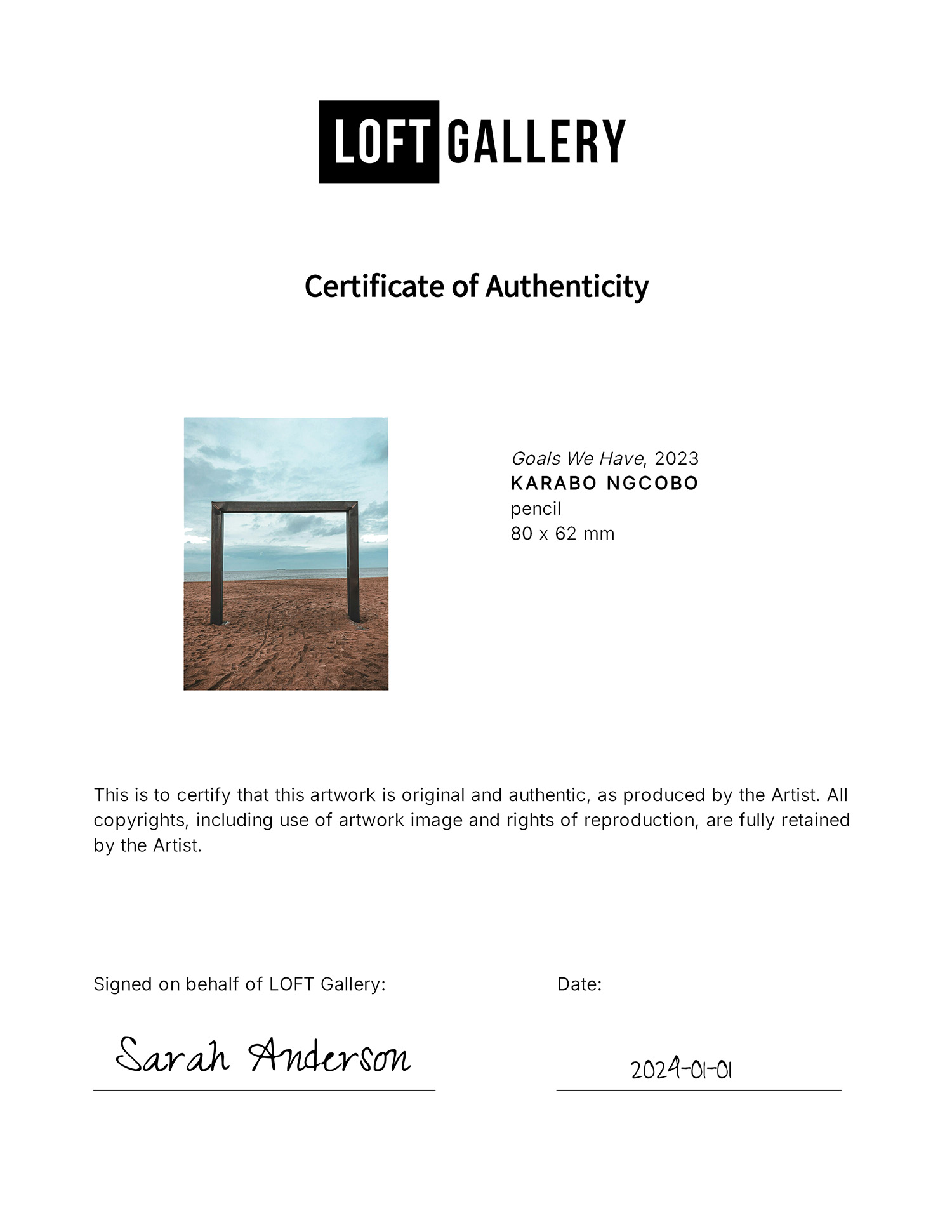 Certificate of Authenticity